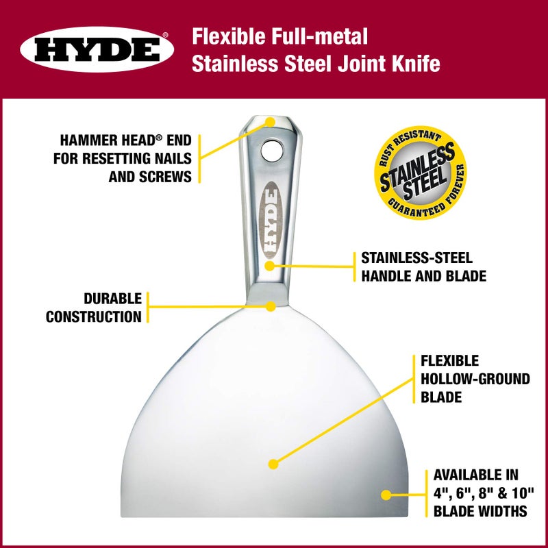 HYDE 06879 Full Metal Joint Knife, 6-inch, Stainless Steel - Image 5